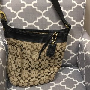 Authentic Coach Purse, with black leather features